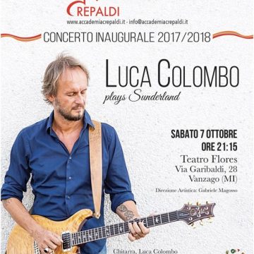 Il chitarrista Luca Colombo all’inaugurazione dell’anno scolastico 17/18 dell’Accademia Musicale Crepaldi