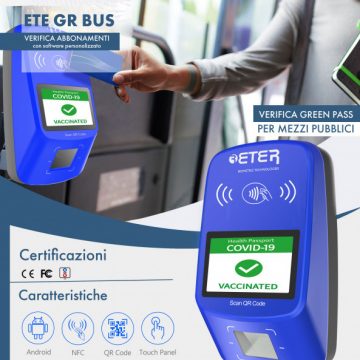 Eter Biometric Technologies presenta ETE GR BUS: il sistema di verifica del Green Pass per mezzi pubblici