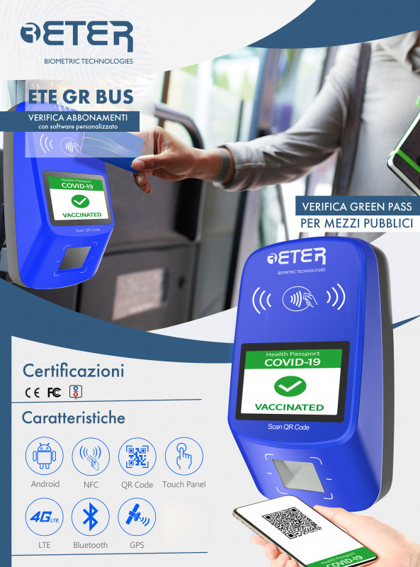 Eter Biometric Technologies presenta ETE GR BUS: il sistema di verifica del Green Pass per mezzi pubblici