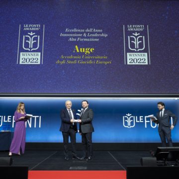 LE FONTI AWARDS: PREMIATA ACCADEMIA UNIVERSITARIA AUGE COME ECCELLENZA DELL’ANNO!