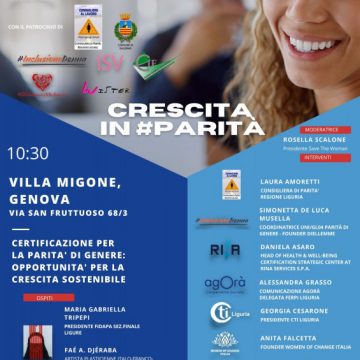 CRESCERE IN PARITA’  – GENOVA 24 OTTOBRE VILLA MIGONE GENOVA