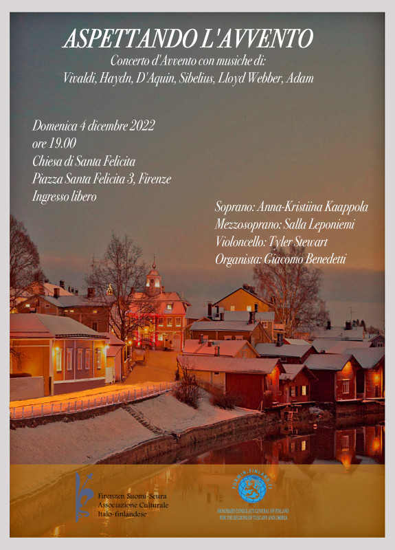 “Aspettando l’Avvento”: Domenica 4 Dicembre nella Chiesa di Santa Felicita a Firenze si celebra l’Avvento con un concerto dalle atmosfere nordiche