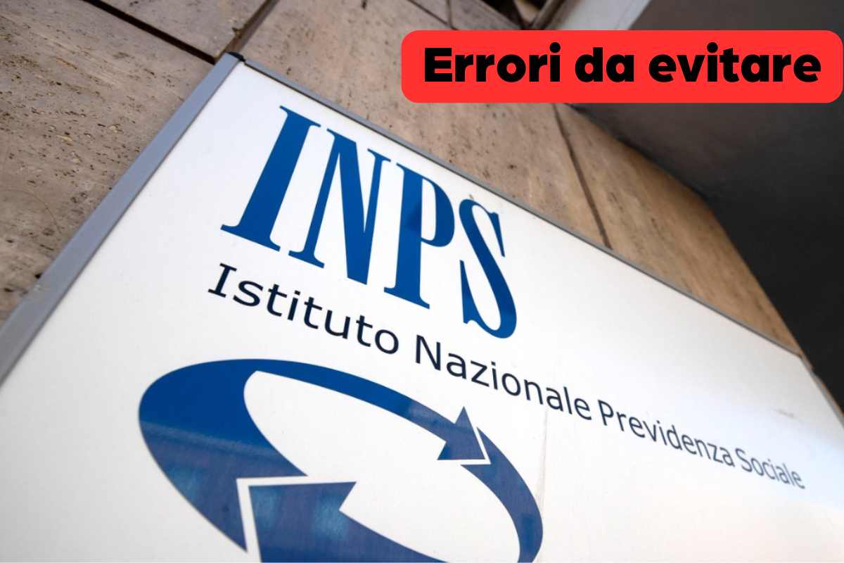logo inps e scritta in rosso 