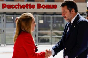 Meloni Salvini e scritta