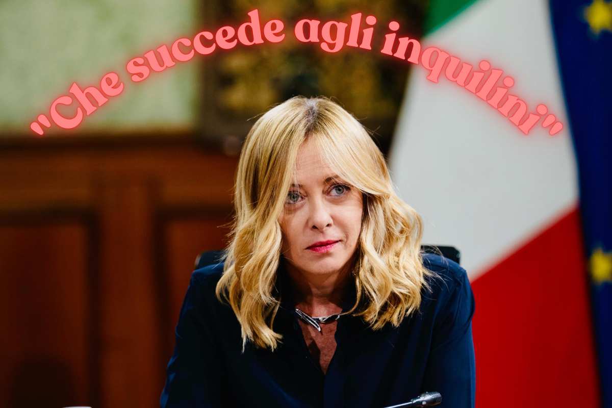 giorgia meloni e scritta