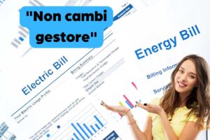 bollette donna felice e scritta