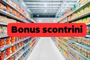 supermercato e scritta bonus scontrini